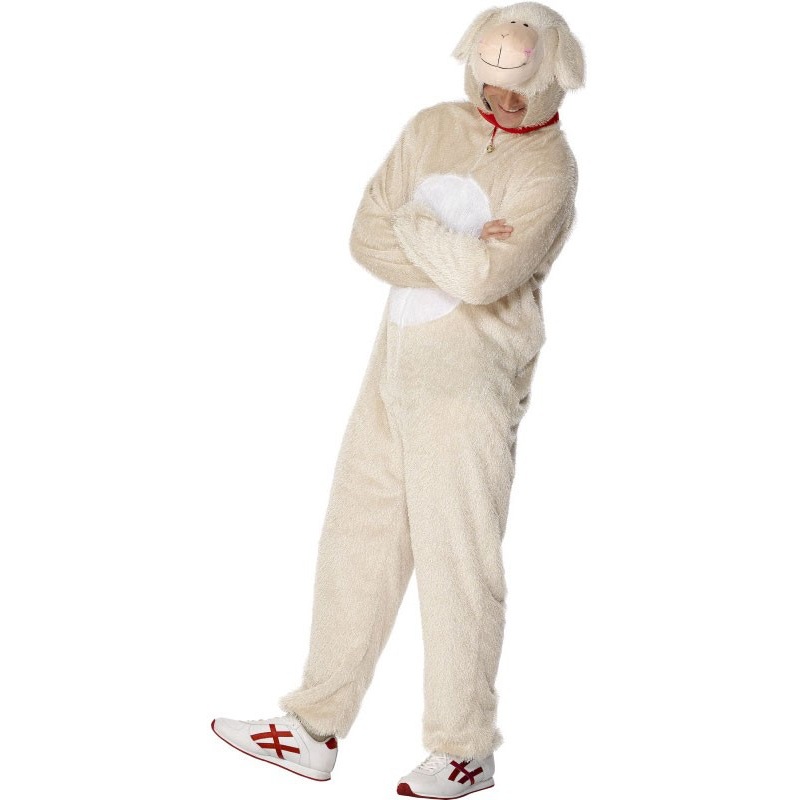 White sheep jumpsuit for adults