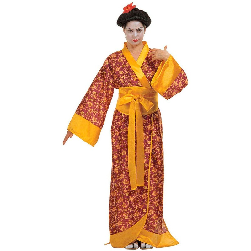Yellow Golden Geisha Kimono S